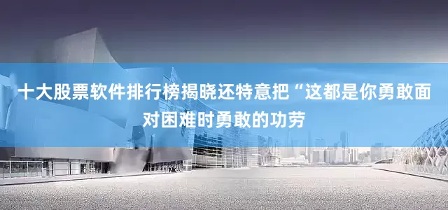 十大股票软件排行榜揭晓还特意把“这都是你勇敢面对困难时勇敢的功劳